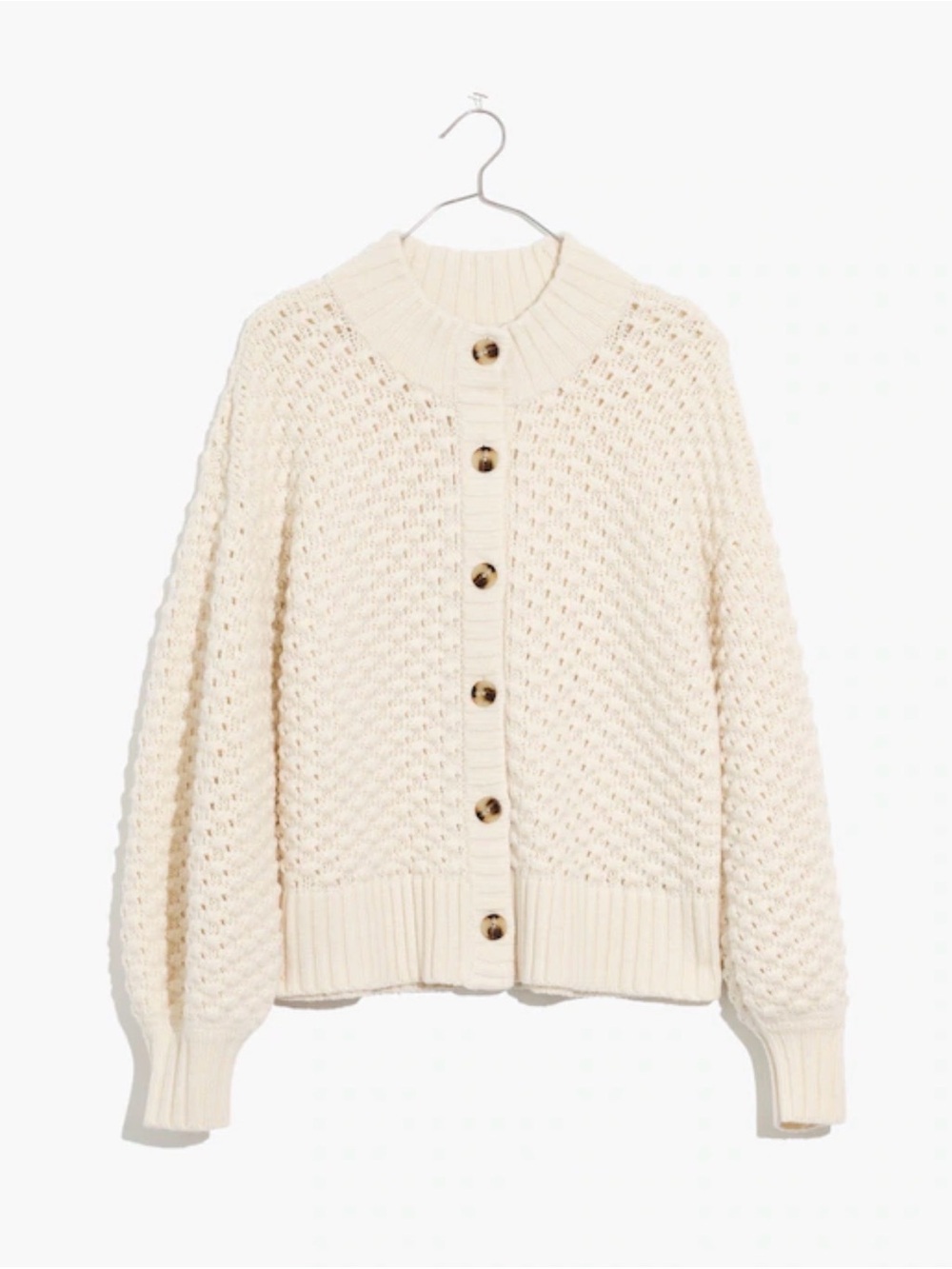 Madewell Surrey Bobble Cardigan Sweater Cream Women’s Size XS